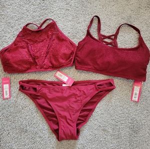 NWT Xhilaration Bikini Seperates - Color Garnet - Size Large / D